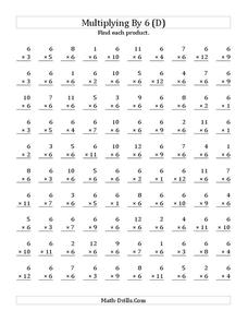 Multiplying with 6 (D) Worksheet