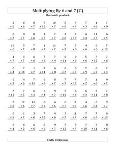 Multiplying With 6 and 7 [C] Worksheet