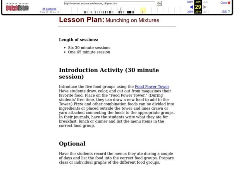 Munching on Mixtures Lesson Plan
