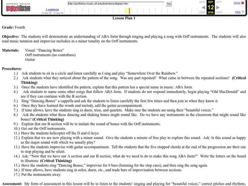 Music Lesson Plan