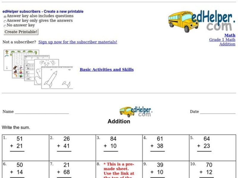 Add Two-Digit Numbers Worksheet