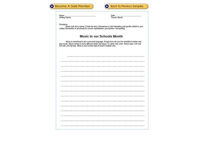 Music In Our Schools Month Writing