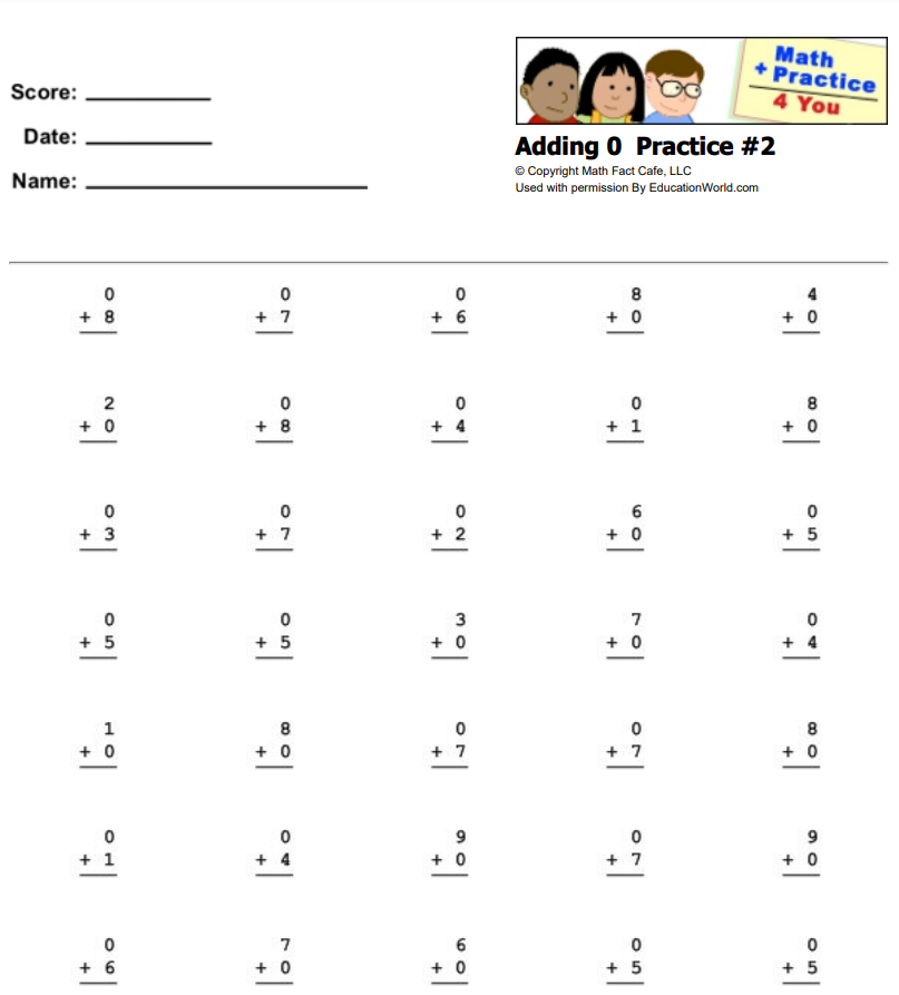 Adding 0 Lesson Plan