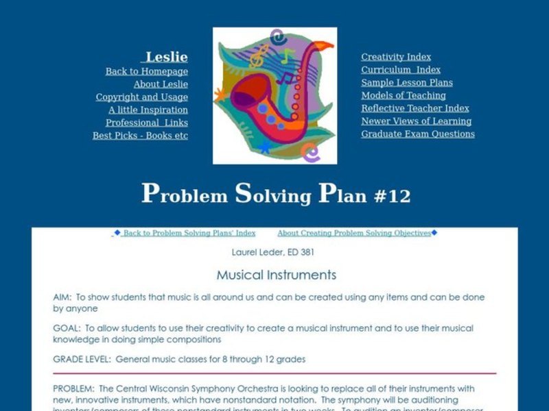Musical Instruments Lesson Plan