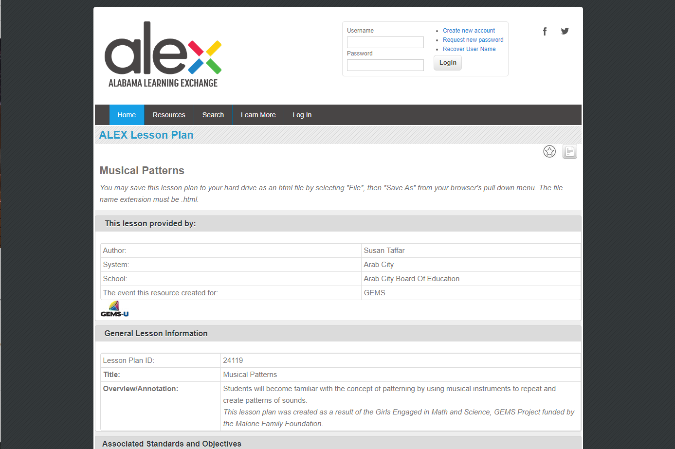 Musical Patterns Lesson Plan