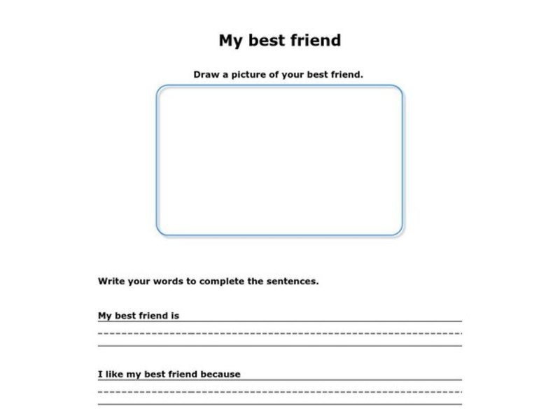 My Best Friend Worksheet