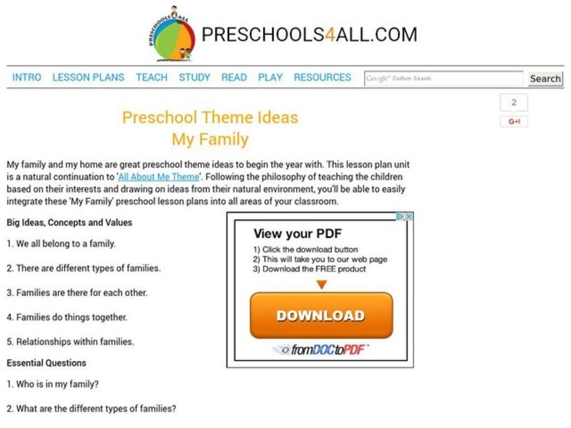 My Family  Lesson Plan