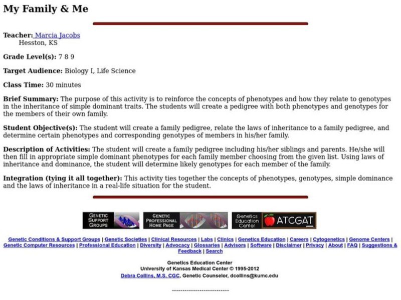 My Family And Me Lesson Plan