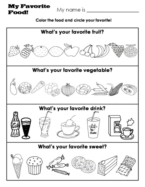 My Favorite Food! Worksheet