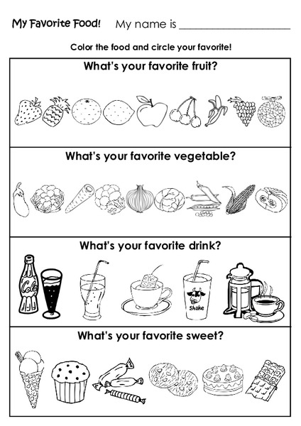 My Favorite Food! Worksheet