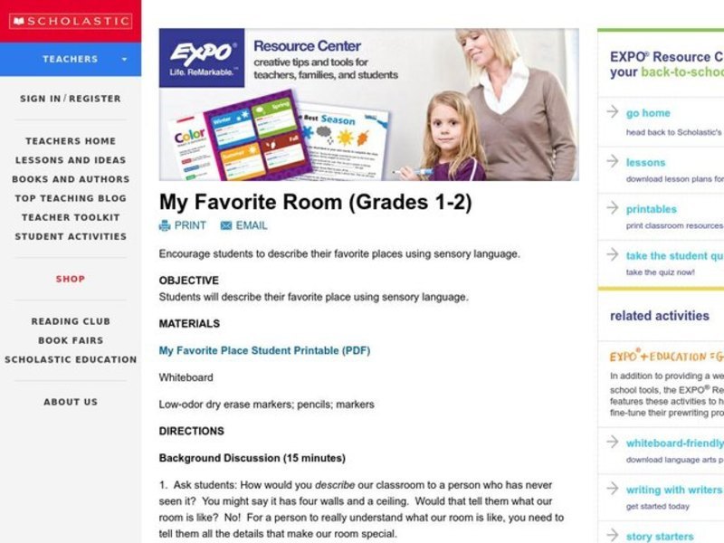 My Favorite Room Lesson Plan