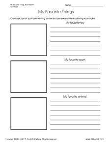 My Favorite Things Worksheet