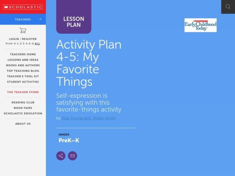 My Favorite Things Lesson Plan
