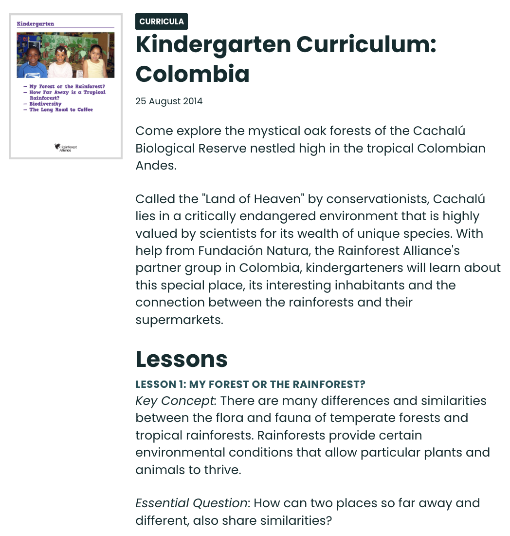 My Forest or the Rainforest? Lesson Plan