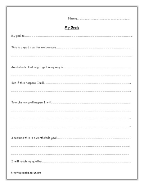My goals Lesson Plan