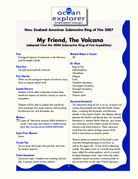 My Friend, The Volcano Lesson Plan