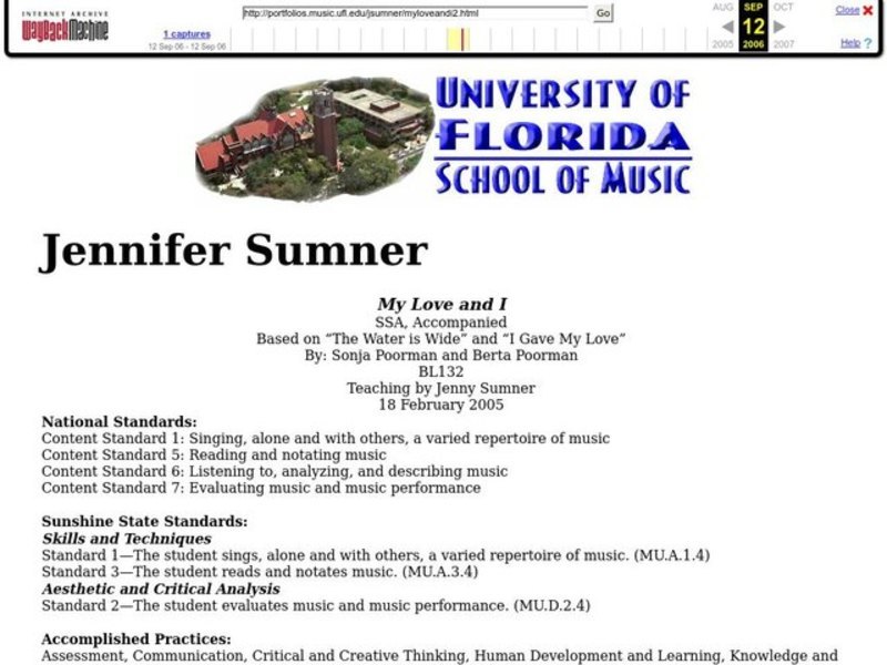 My Love And I Lesson Plan