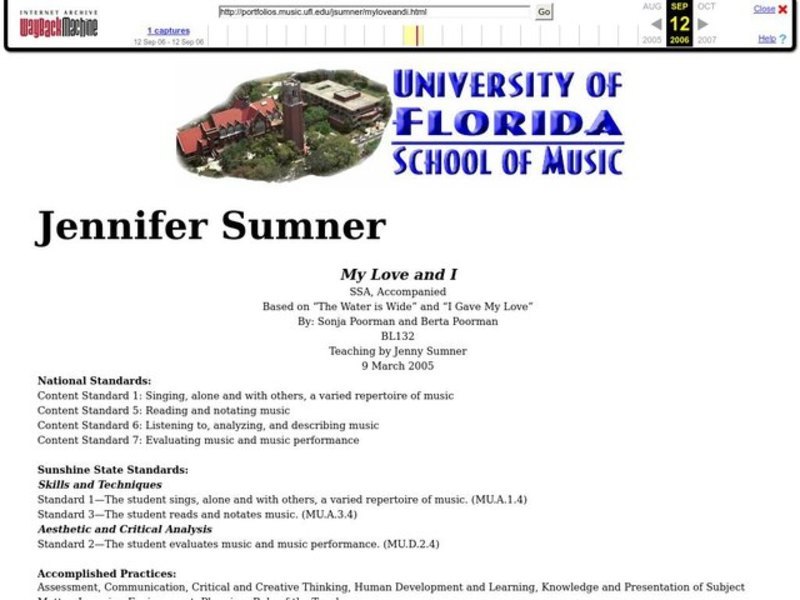 My Love And I Lesson Plan