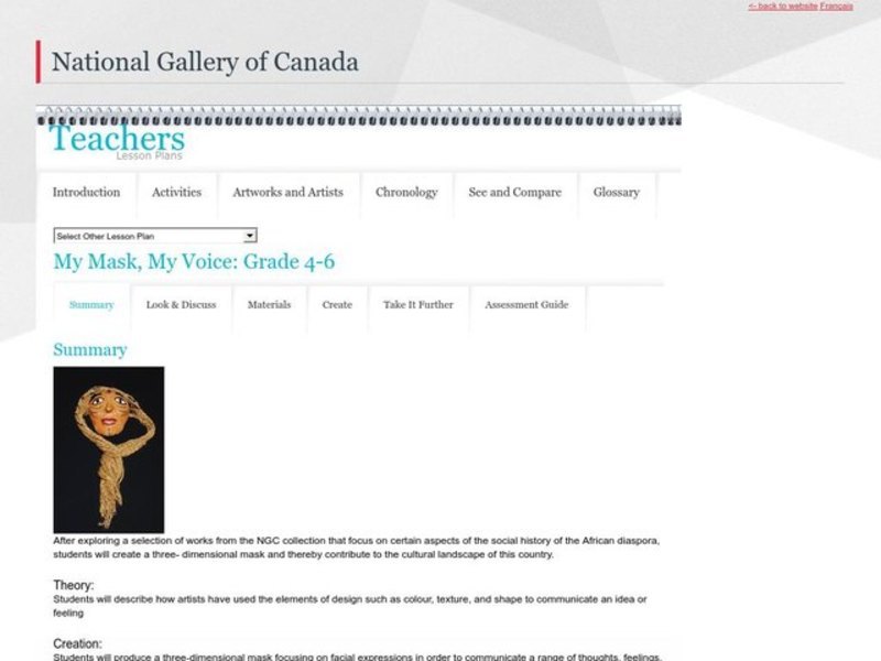 My Mask, My Voice Lesson Plan