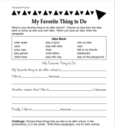 My Favorite Thing To Do Worksheet