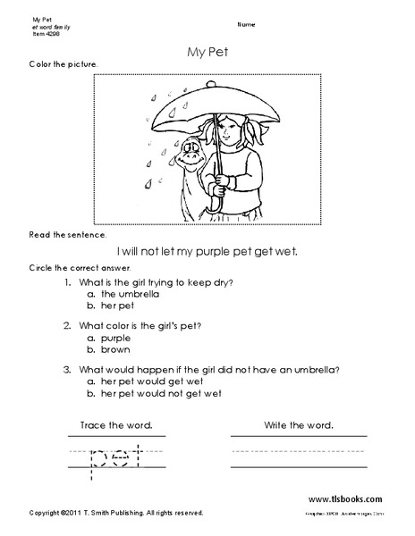 My Pet Worksheet