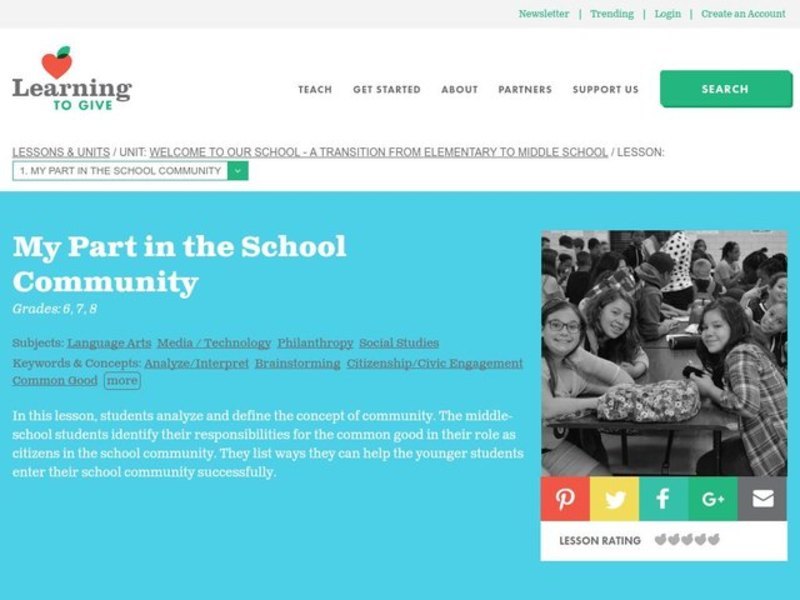 My Part in the School Community Lesson Plan