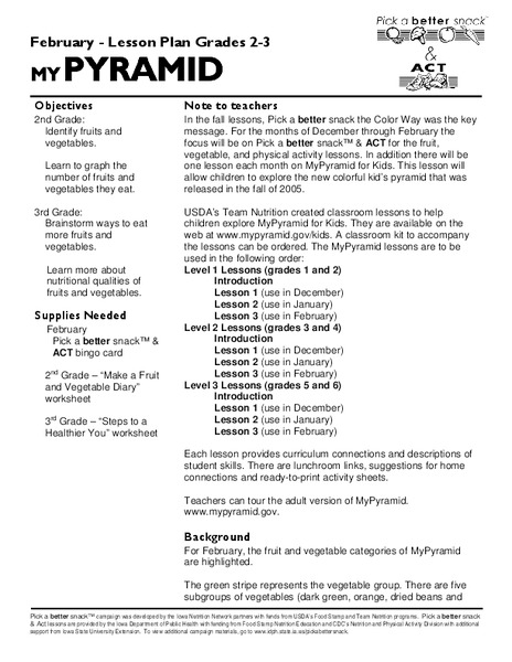My Pyramid Lesson Plan