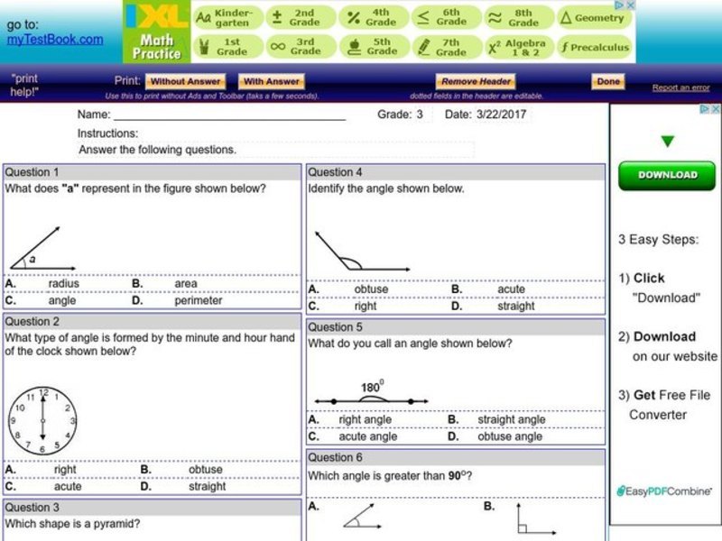 My Test Book: Geometry Interactive