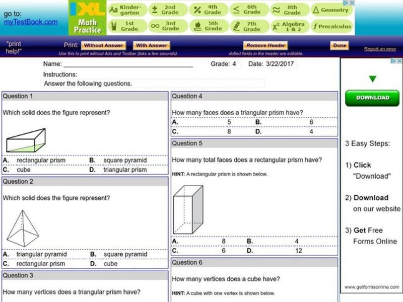 My Test Book: Geometry Interactive