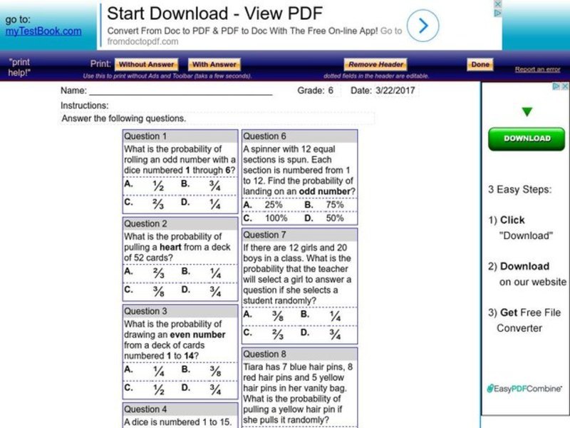 My Test Book: Probability Interactive