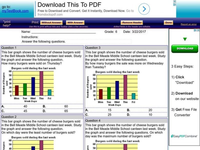 My Test Book: Reading Graphs Interactive