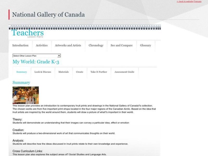 My World Lesson Plan