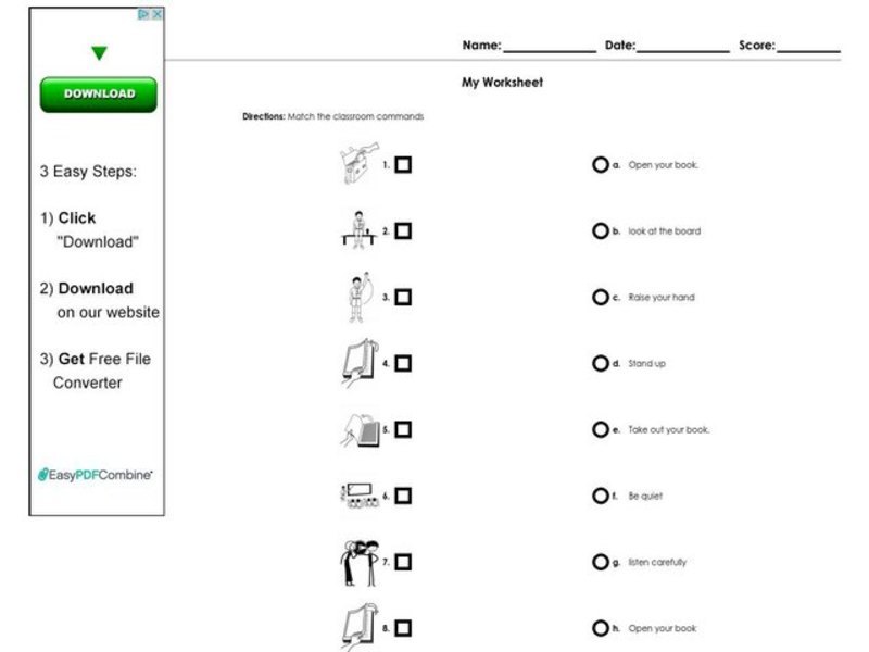 My Worksheet Worksheet