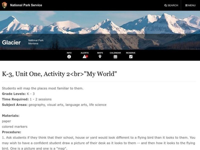 My World Lesson Plan