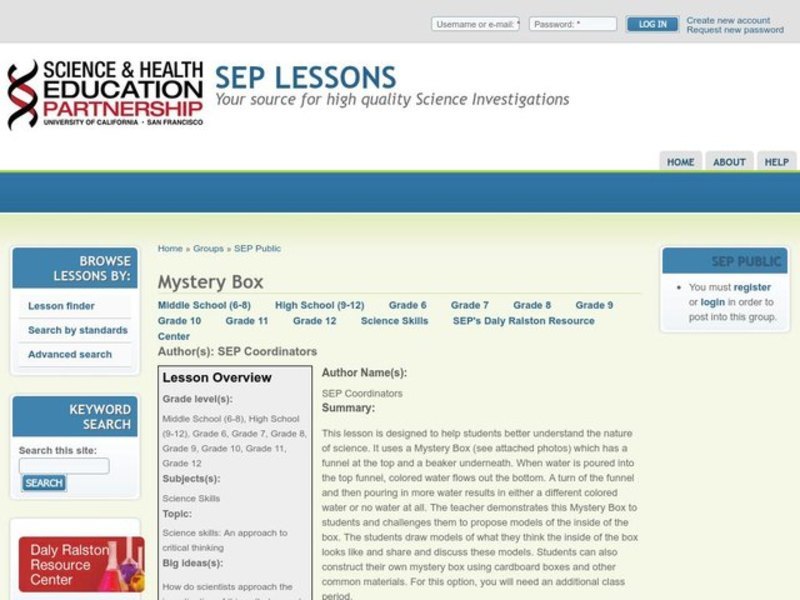 Mystery Box Lesson Plan