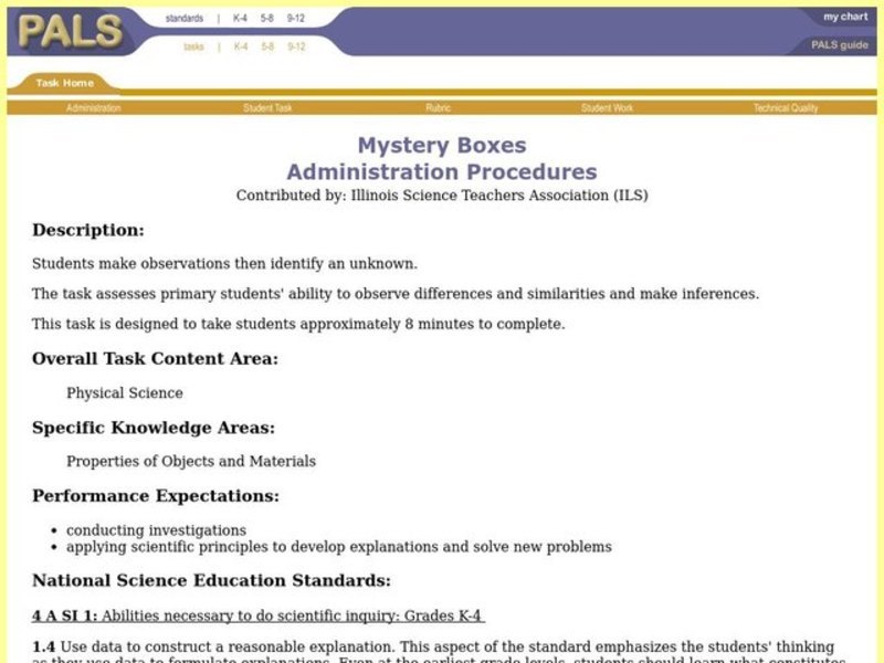 Mystery Boxes Lesson Plan
