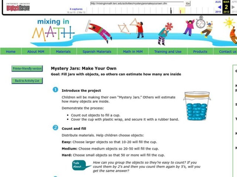 Mystery Jars: Make Your Own Worksheet
