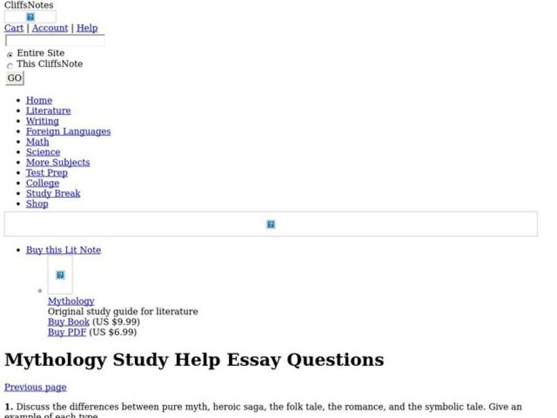 Mythology Study Guide Interactive