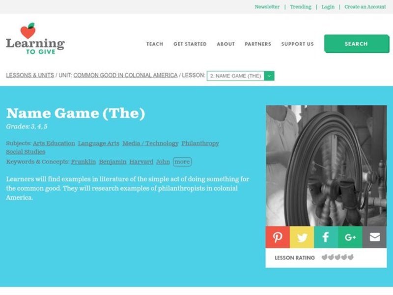 Name Game Lesson Plan