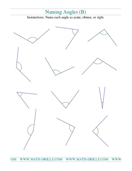 Naming Angles Worksheet