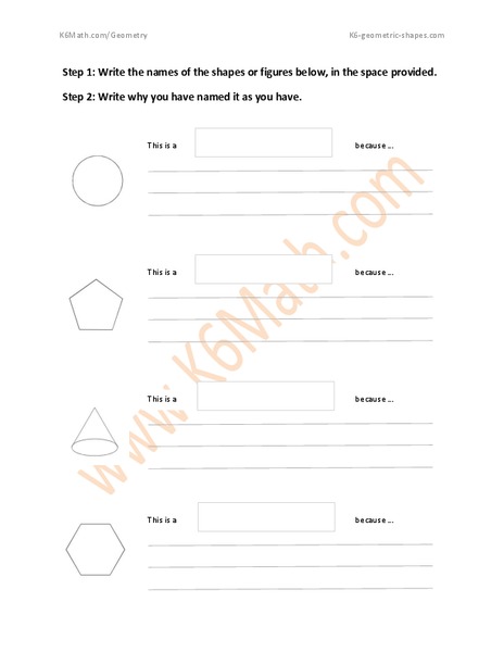 Naming Shapes Worksheet