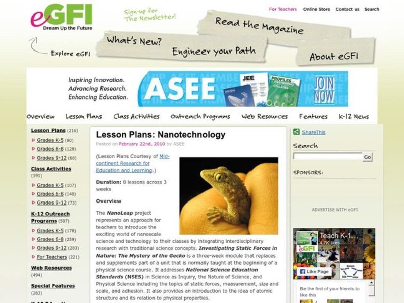 Nanotechnology Lesson Plan