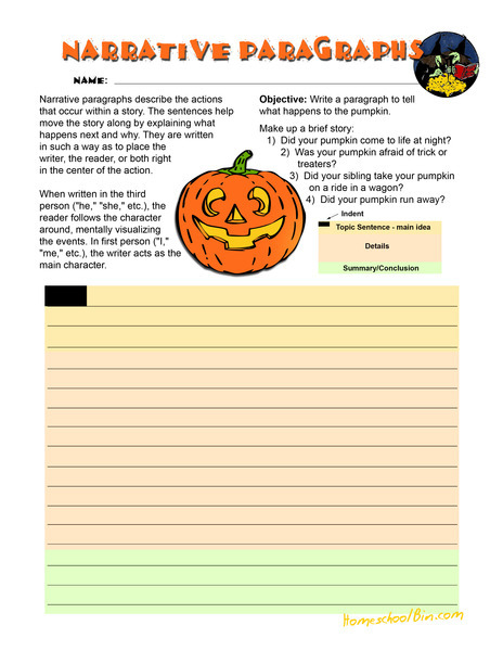 Narrative Paragraphs Lesson Plan
