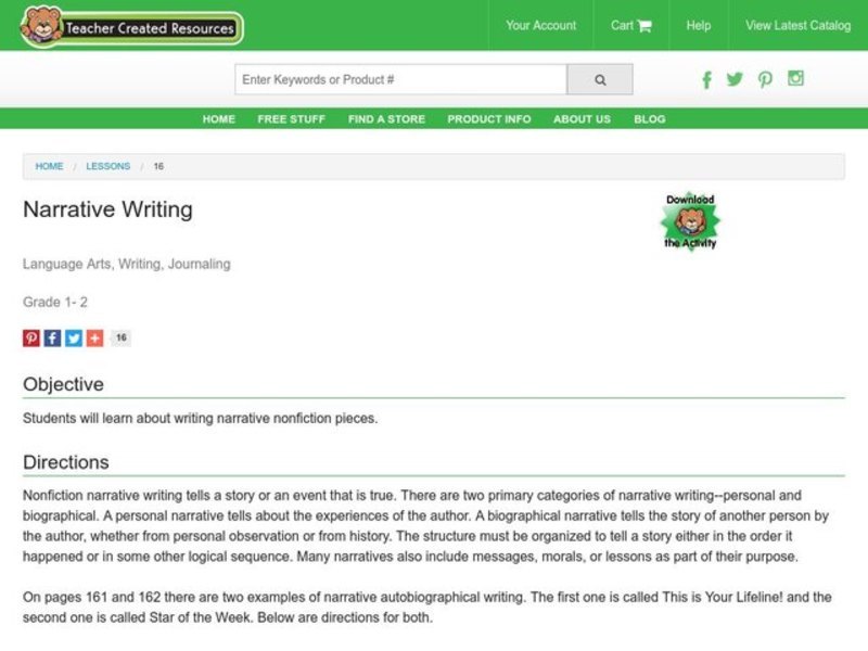 Narrative Writing Lesson Plan