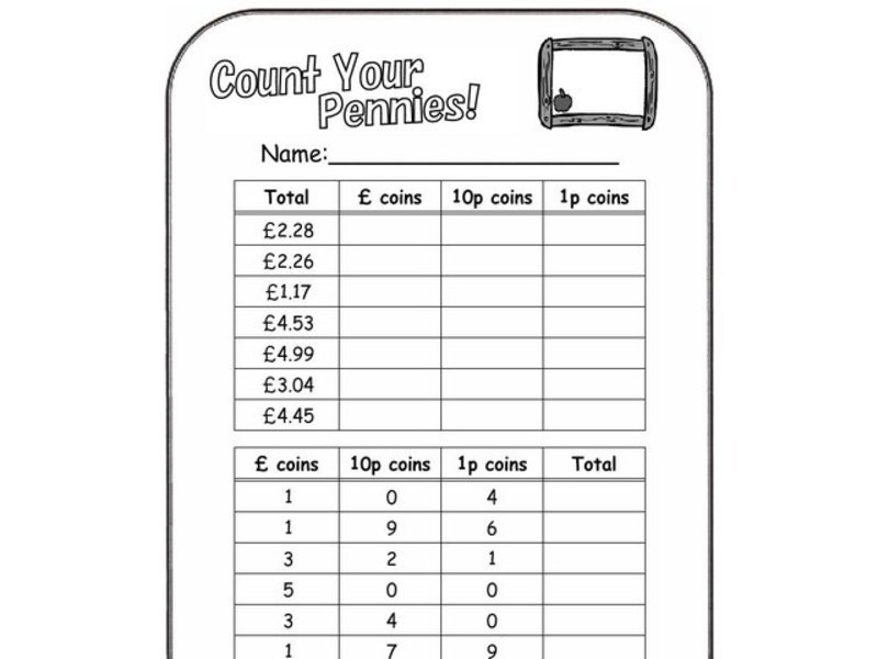 Adding Coins Worksheet