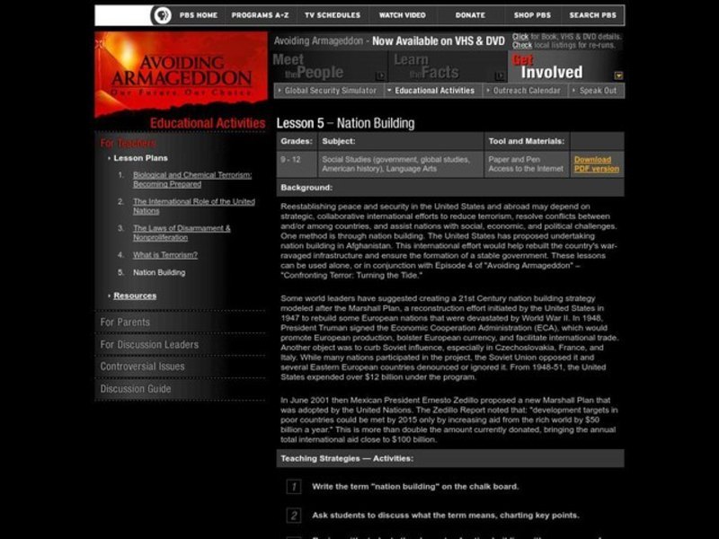 Nation Building Lesson Plan