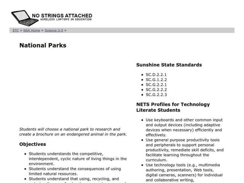 National Parks Lesson Plan