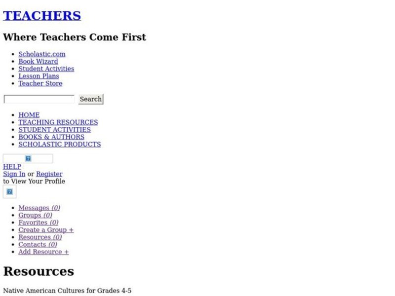 Native American Cultures for Grades 4-5 Lesson Plan