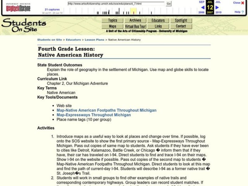 Native American History Lesson Plan
