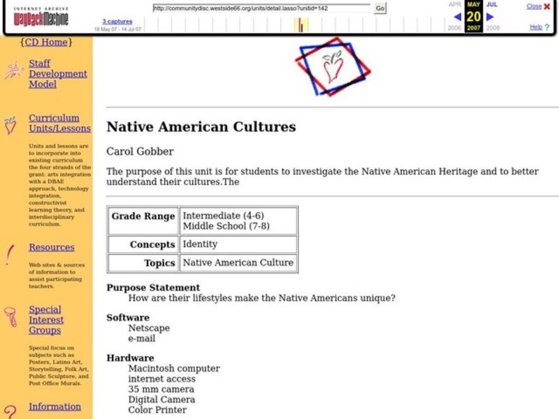 Native American Cultures Lesson Plan